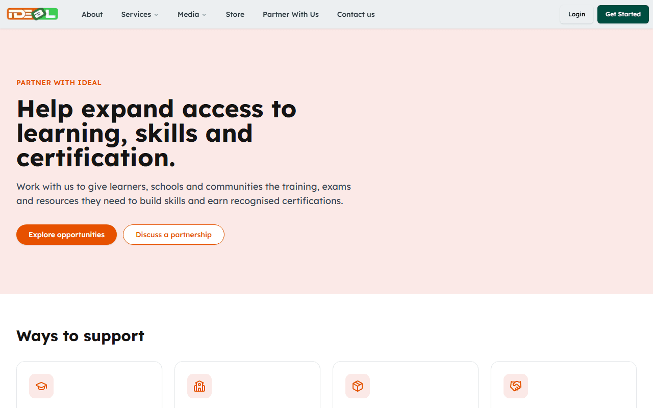 The Partner With Us page