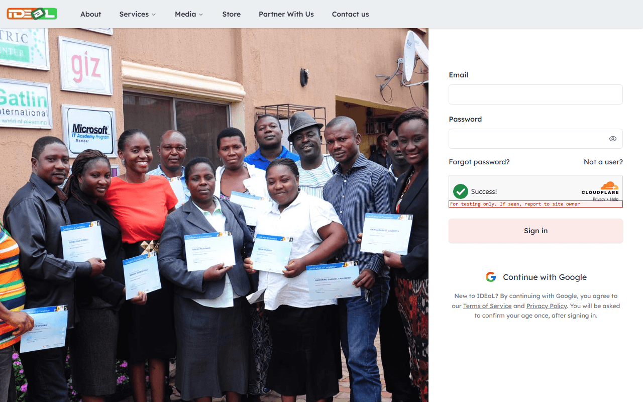 Continue with Google is on the sign-in page
