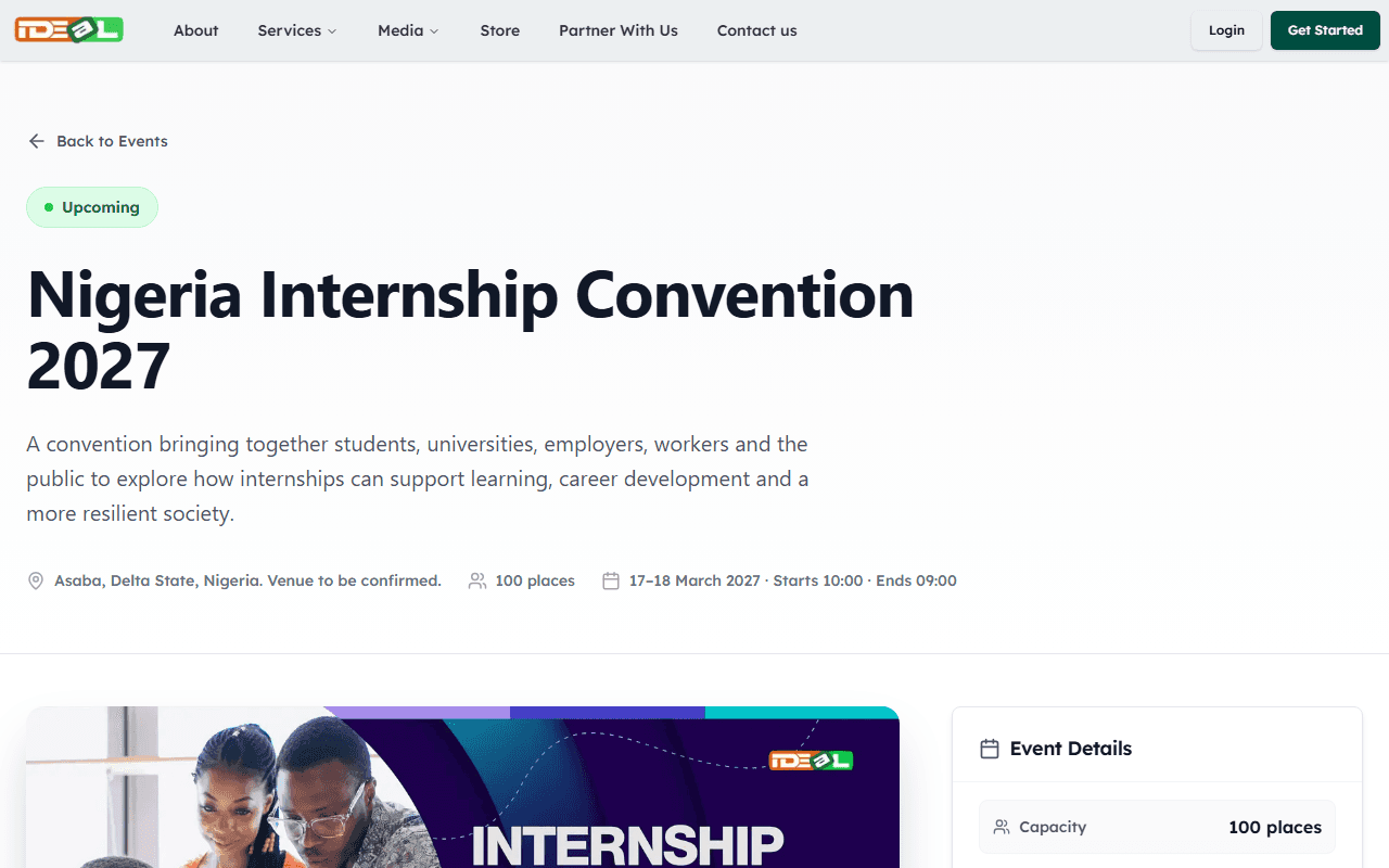 An event page