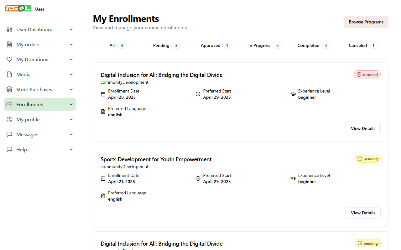 My Enrollments